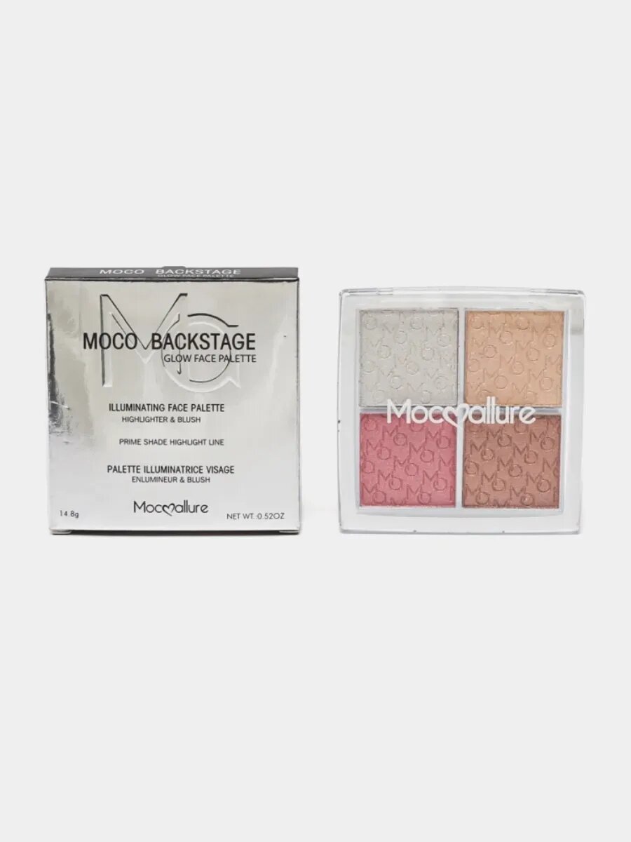 Палитра хайлайтеров Moccalure, 4 цвета, 14,8 г — фото 1