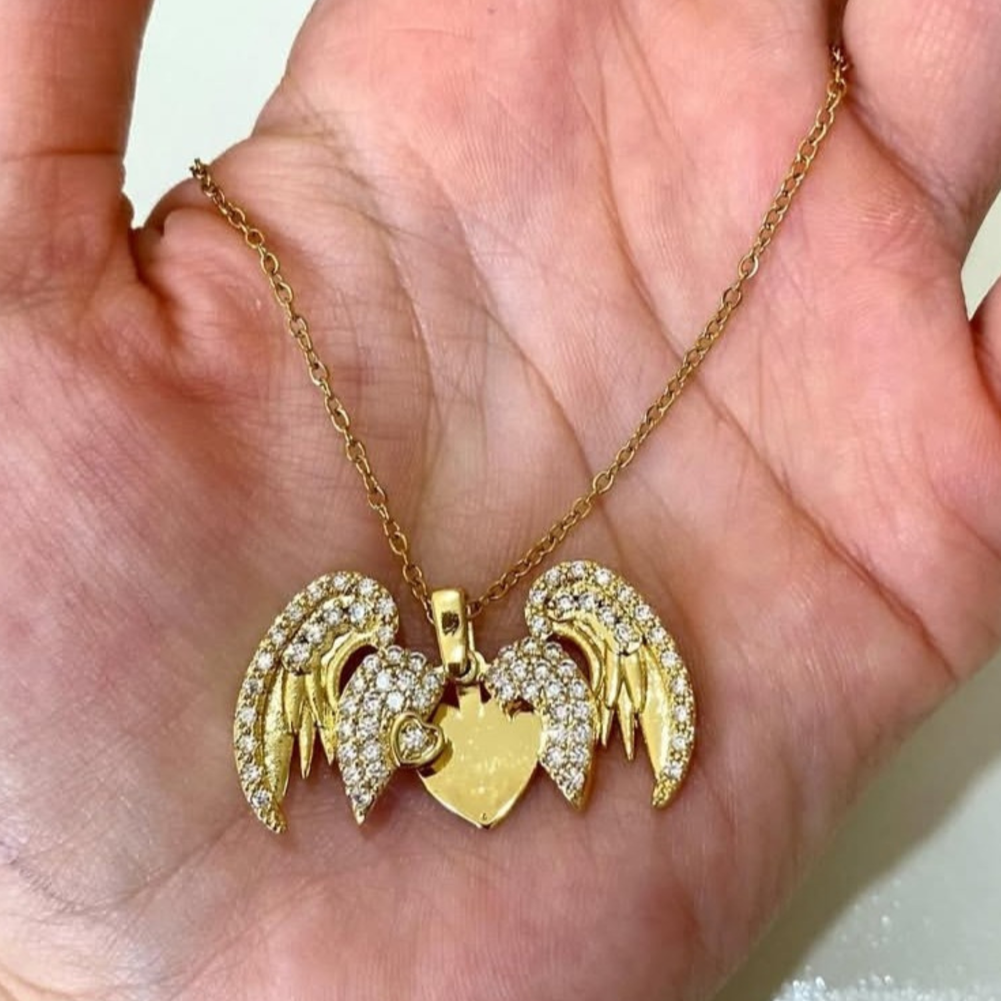 Комплект бижутерии: цепь, аквамарин синтетический, желтый — фото 1