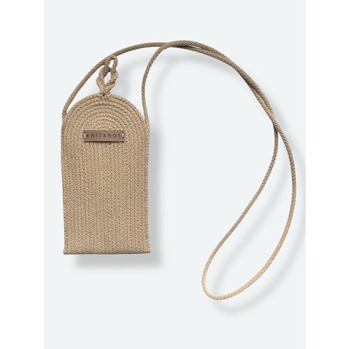 фото Сумка кросс-боди knit knot, фактура рельефная, песочный