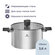 Кастрюля Homsly из нержавеющей стали, 3.6 л, ручки soft touch, со...