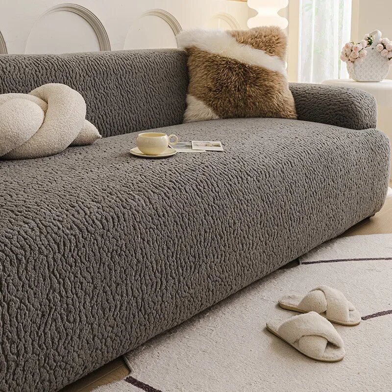 Однотонный плюшевый чехол для дивана 1pc 3 Seater, 4