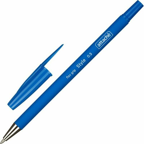 Ручка шариковая, синяя, неавтоматическая Attache Style, ручки, набор ручек, 50 шт.