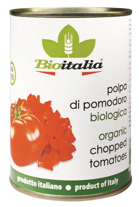 Томаты Bioitalia очищенные резаные в томатном соке, 400г