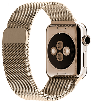 Ремешок миланская петля для Apple Watch 42-49 mm/ Металлический браслет (milanese loop) для смарт часов Эпл Вотч 42-49 мм/ Золотой