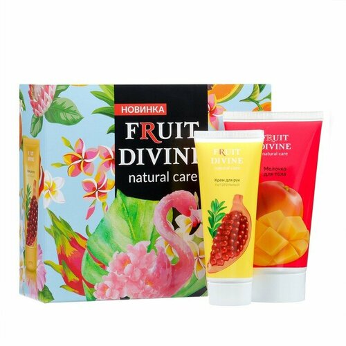 Подарочный набор Fruit Divine Фламинго: Крем для рук, 75 мл + Молочко для тела, 150 мл набор подарочный фламинго