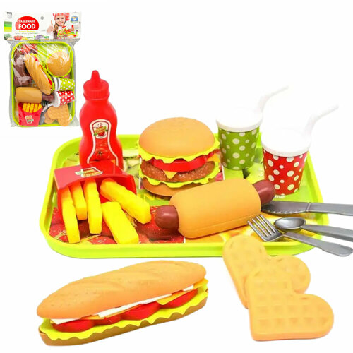 Игрушечный набор еды Фастфуд, игровой набор пластиковых продуктов, 8811/ZY869312