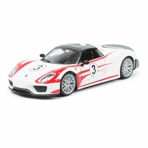 Машина BBurago 1:24 Porsche 918 Spyder Белая 18-28009 игрушечные машинки и техника welly 24055 велли модель машины 1 24 porsche 918 spyder