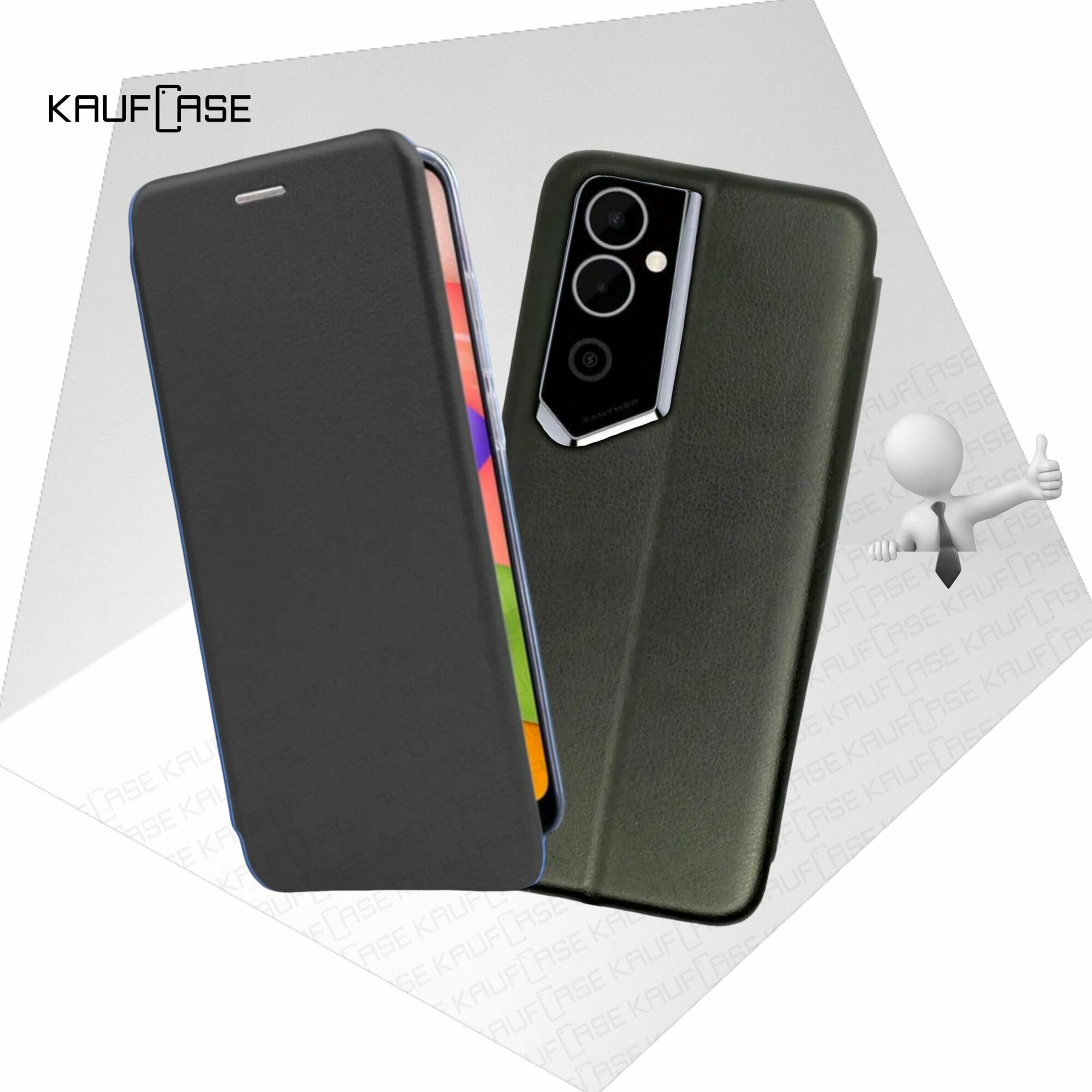 Чехол книжка KaufCase для телефона Tecno Pova Neo 2 (LG6n) (6.82"), черный. Трансфомер