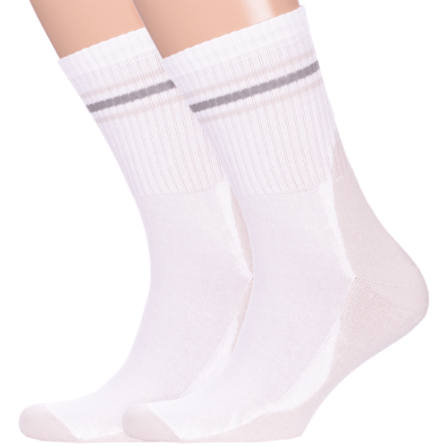 Носки LorenzLine, 2 пары, размер 25, белый, серый носки lorenzline 2 пары размер 25 белый серый