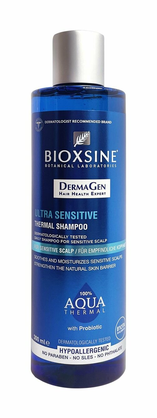 Термальный шампунь для ультра чувствительной кожи головы Bioxsine Aqua Ultra Sensitive Thermal Shampoo