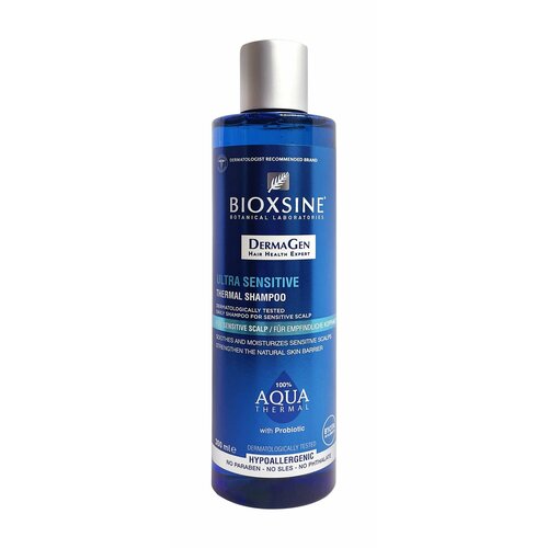 Термальный шампунь для ультра чувствительной кожи головы Bioxsine Aqua Ultra Sensitive Thermal Shampoo шампунь для волос bioxsine aqua thermal sensitive shampoo 300