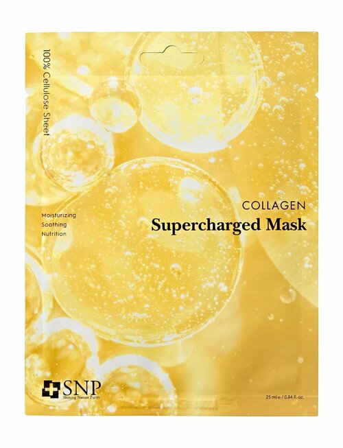 Тканевая маска для упругости кожи лица с коллагеном SNP Collagen Supercharged Mask