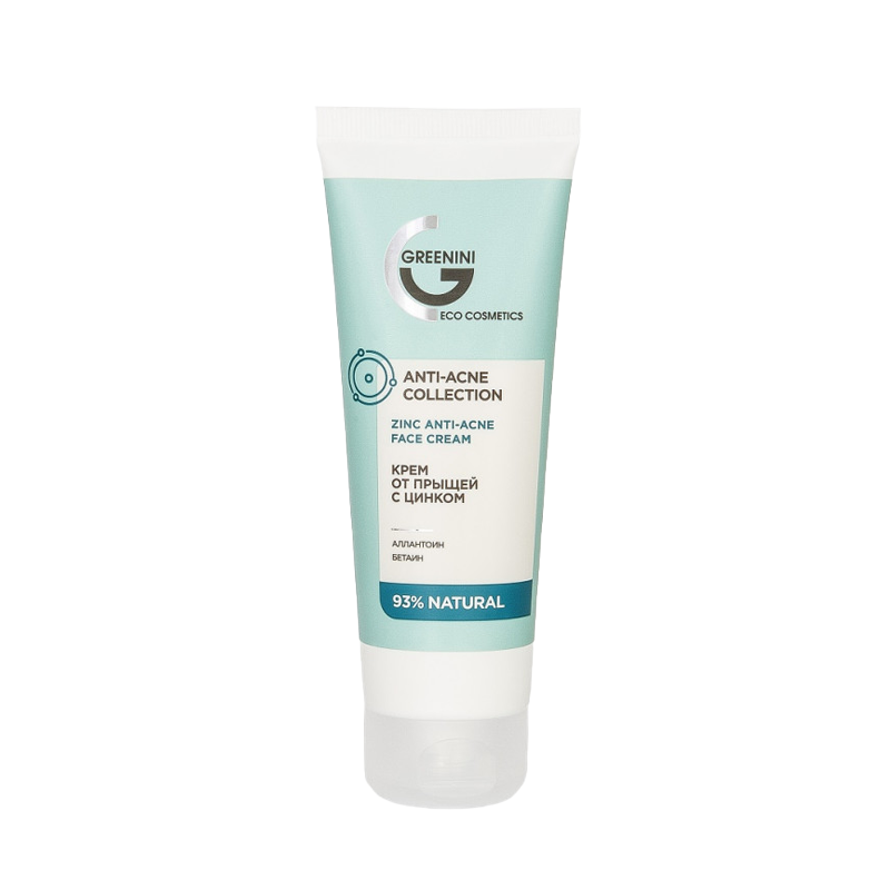 Крем от прыщей с цинком Greenini Anti-Acne Collection Zinc Anti-Acne Face Cream 75 мл