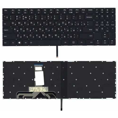 Клавиатура для ноутбука Lenovo Legion Y520 Y520-15IKB черная без рамки, белая подсветка клавиатура для ноутбука lenovo legion y520 y520 15ikb черная без рамки белая подсветка