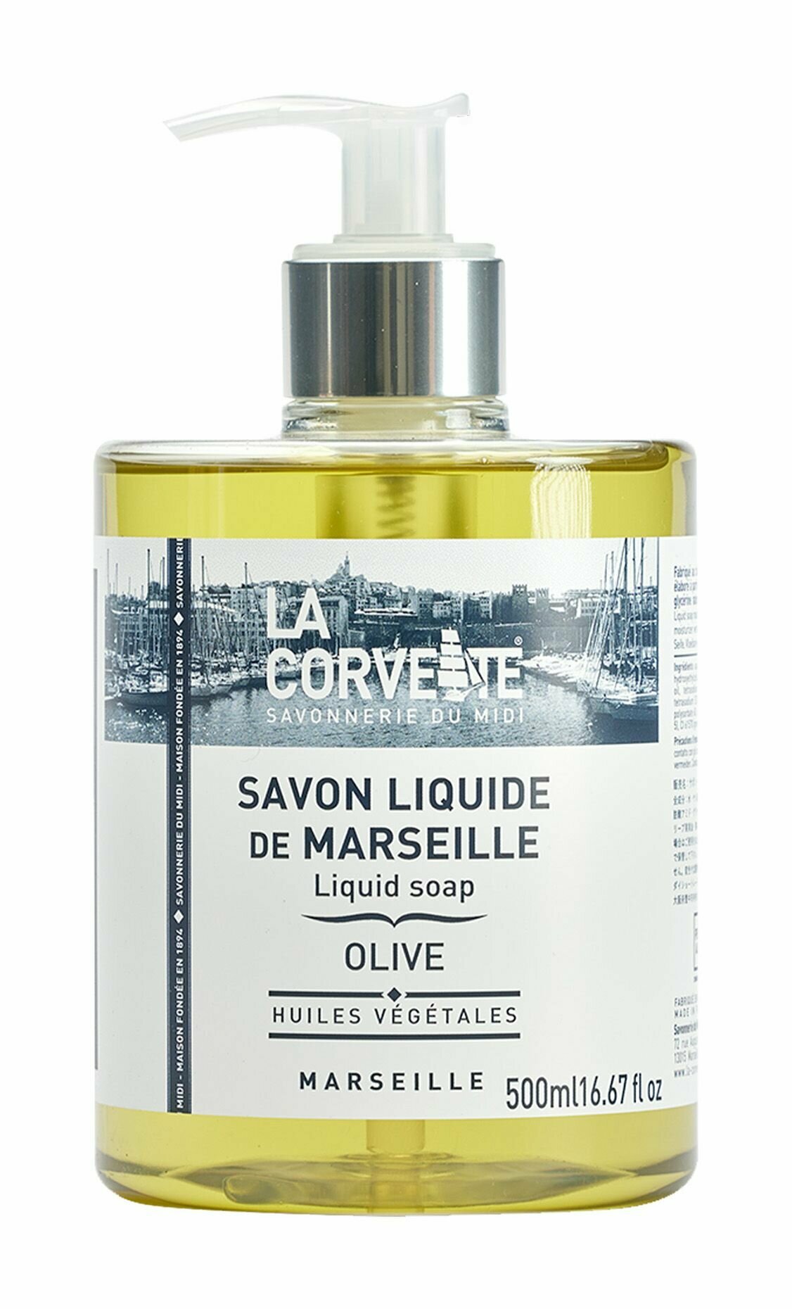 Жидкое мыло для тела с ароматом оливы 500 мл La Corvette Savon Liquide De Marseille Olive