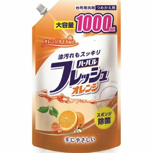 Mitsuei Средство для мытья посуды, овощей и фруктов аромат апельсина м/у, 1000мл
