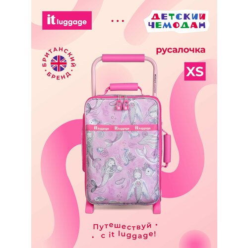 фото Чемодан-каталка it luggage, ручная кладь, 26х43х17 см, 1.1 кг, фиолетовый, розовый