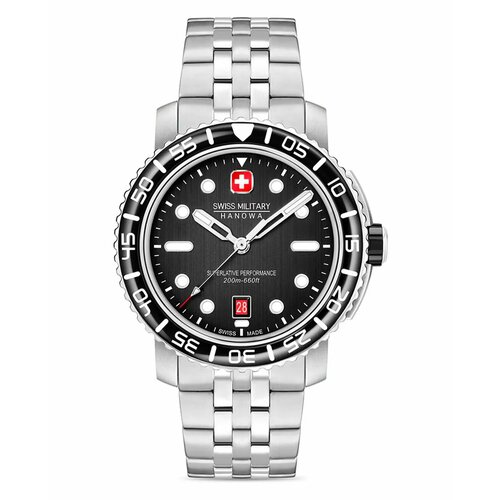 фото Наручные часы swiss military hanowa aqua smwgh0001702, черный, серебряный