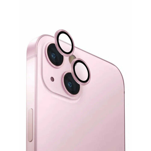 Защитное стекло для камеры iPhone 15/15 Plus Uniq OPTIX Camera Lens protector Aluminium Mist Pink