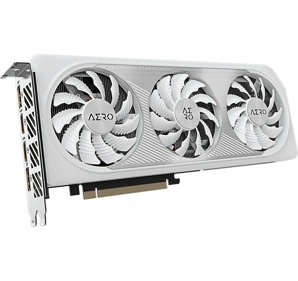 Gigabyte Видеокарта PCI-E GeForce RTX 4060 AERO GV-N4060AERO OC-8GD 8GB GDDR6 128bit 5nm 1830 17000MHz 2 HDMI 2 DP — фото 2