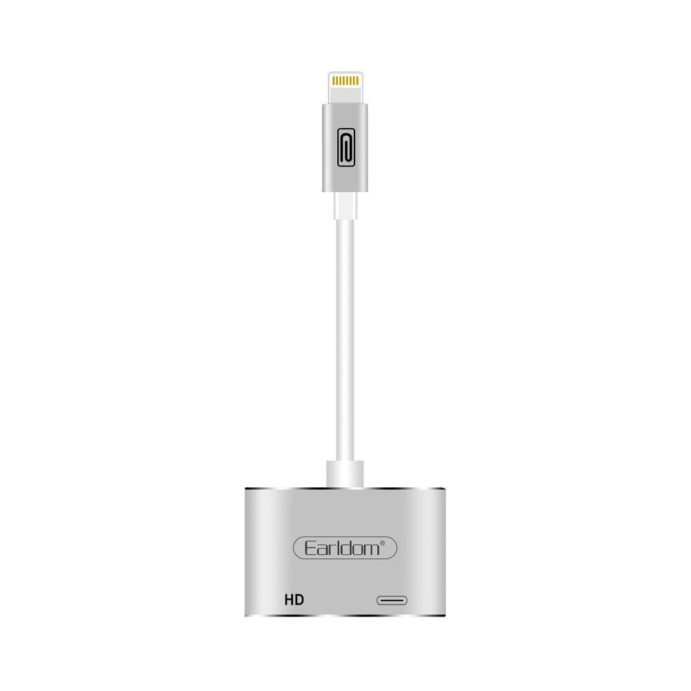 Переходник Earldom ET-W15, Lightning - HDMI и Lightning, серебристый