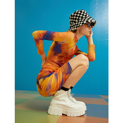 фото Платье koton, размер 46, оранжевый