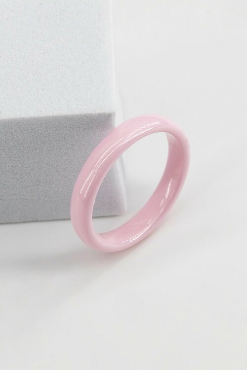 Кольцо, керамика, размер 22, розовый