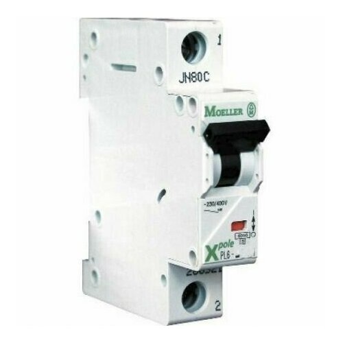 Автоматический выключатель PL6-C4/1, 4 A, 1 полюс, кривая C, Iкз 6 кA, серия X-pole, Moeller