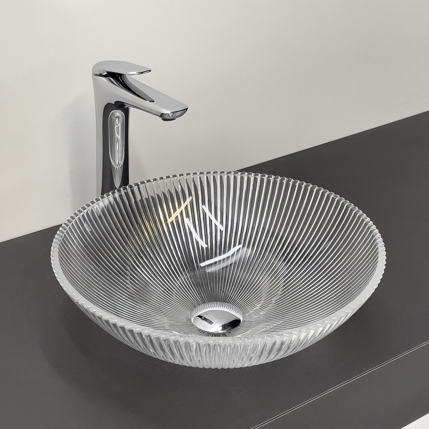 фото COMFORTY. Накладная раковина CF29001 стеклянная прозрачное стекло