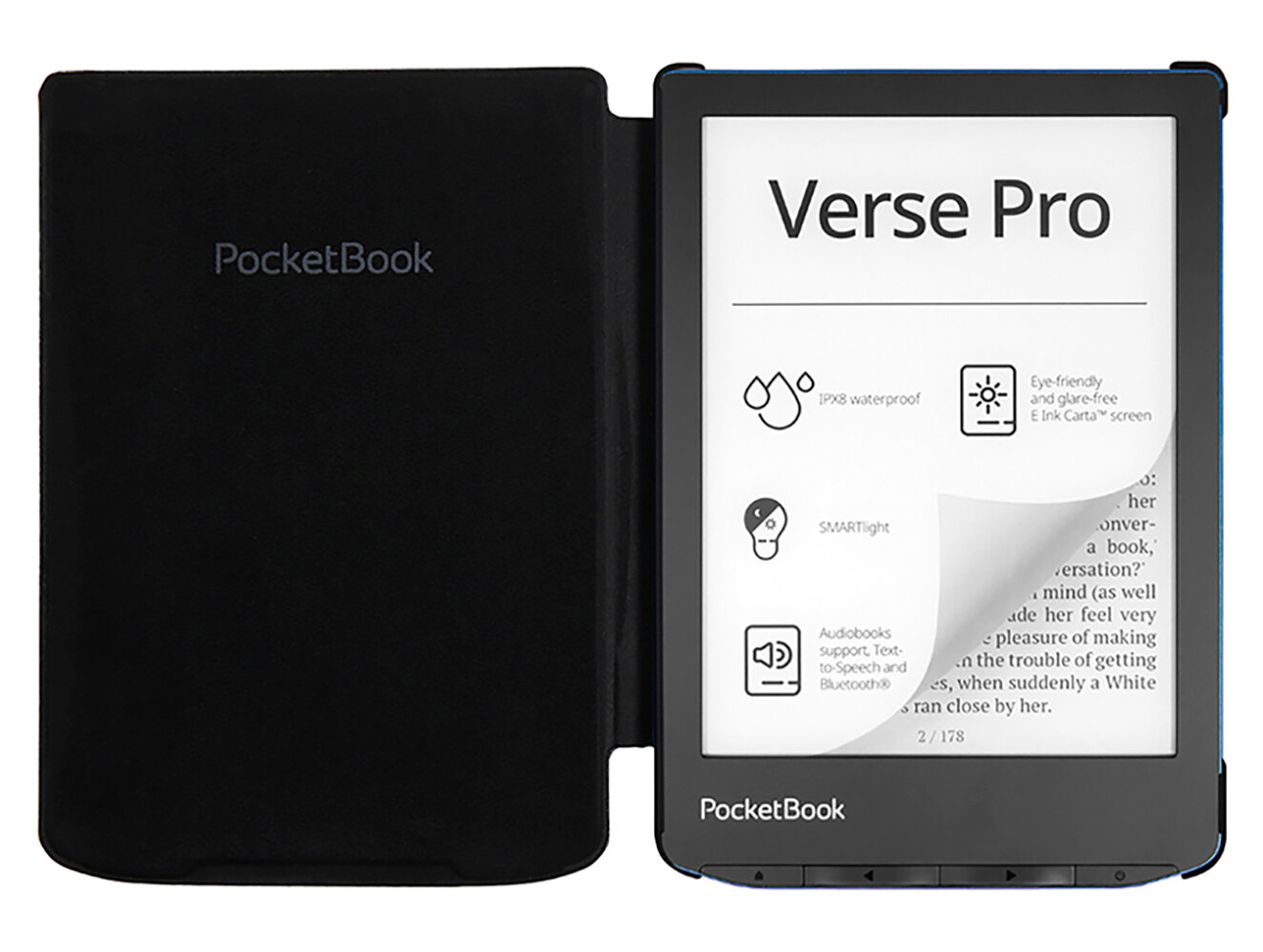 Электронная книга PocketBook 629 Verse серый с обложкой Black