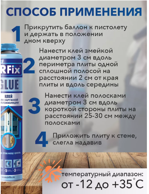 Клей пена всесезонная IRFix GLUE для теплоизоляции 1шт