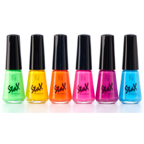 Stax / Стакс Лак для ногтей Nail Enamel тон 21 разноцветный 18шт. по 6мл / покрытия для маникюра и педикюра