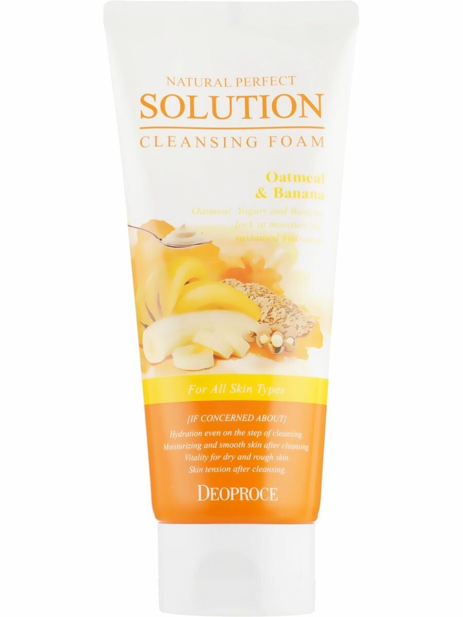 Пенка для умывания овсянка, банан Deoproce Natural Solution Cleansing Foam Moisturizing