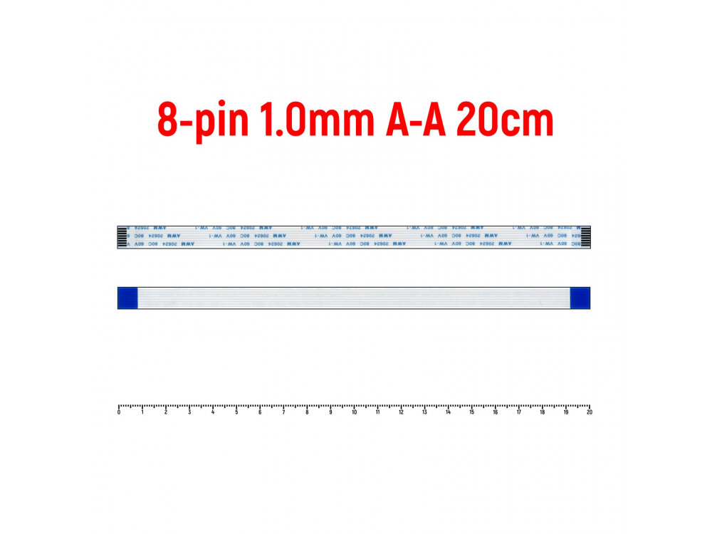 Шлейф тачпада для ноутбука Acer Aspire ES1-533 FFC 8-pin Шаг 1.0mm Длина 20cm Прямой A-A AWM 20624 80C 60V VW-1