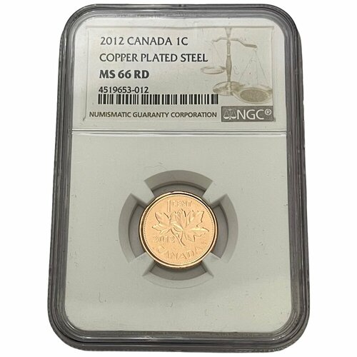 Канада 1 цент 2012 г. (Cu/St) в слабе NGC MS66 RD канада 1 цент 2008 г cu st