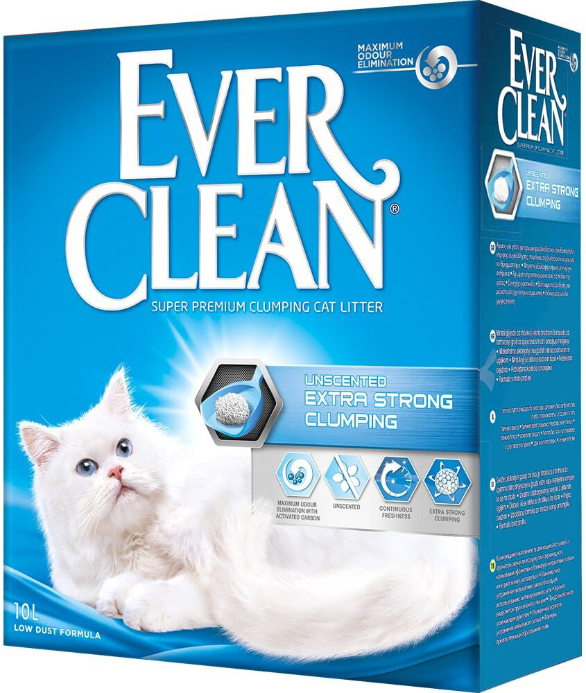 Ever Clean Extra Strong Unscented комкующийся наполнитель без аромата 10 л