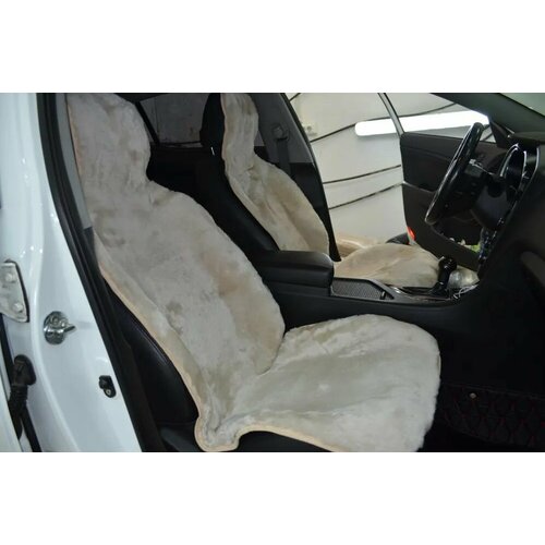 Комплект накидок на сиденья из мутона Бежевый (100% овчина) цельная шкура