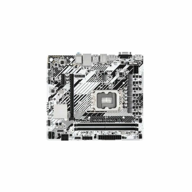 Материнская плата ASRock Soc-1700 Intel H610 2xDDR5 mATX AC`97 8ch(7.1) GbLAN+VGA+HDMI+DP