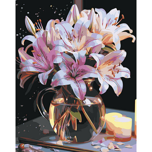 Картина по номерам Цветы Букет лилий 40х50 картина по номерам 30 х 40 см яркие благоухающие цветы в вазе