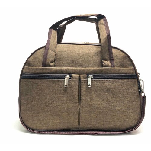 фото Сумка 8-к, 20 л, 18х28х40 см, ручная кладь, коричневый нет бренда