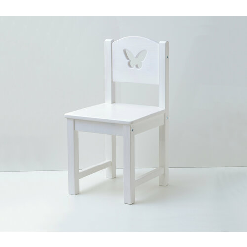 Стул детский Brioche из массива дерева, белый, высота 24 см