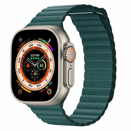 Ремешок Apple Leather Loop Peacock L для Apple Watch 42-44-45-49mm MXPN2ZM/A