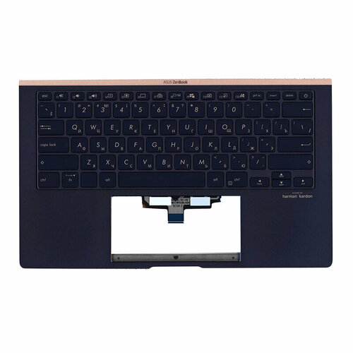 Клавиатура (топ-панель) для ноутбука Asus ZenBook 14 UX434 черная с черным топкейсом клавиатура топ панель для ноутбука asus x502 черная с черным топкейсом