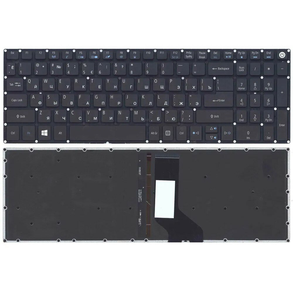 Клавиатура для ноутбука Acer Aspire E5-573 /Nitro VN7-572G VN7-592G черная с подсветкой 03-0008