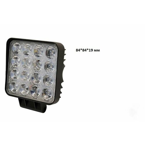 фото Фонарь светодиодный g0001-mini (16led 11w) тонкий (12/24w) 84*84*19mm torino