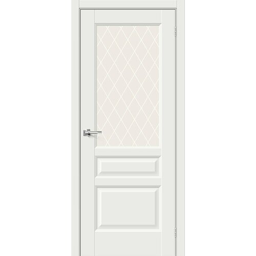 Дверь Неоклассик-35 / Цвет White Matt / Стекло White Сrystal / Двери Браво