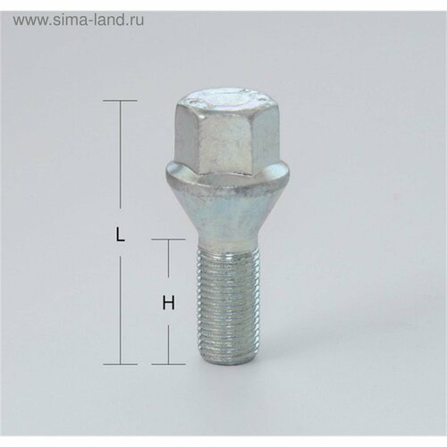 Болт M12x1,75, 55/27, hex19, конус, цинк