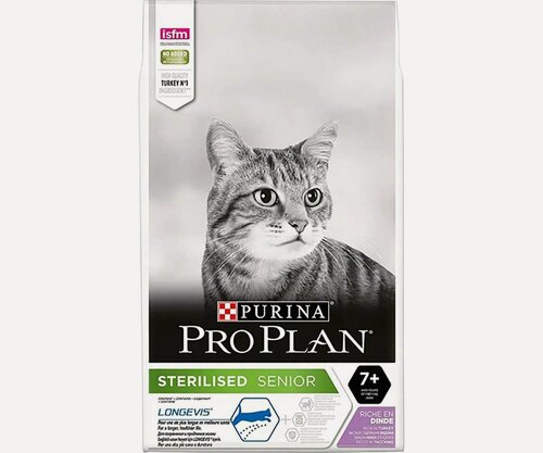 Изображение товара Сухой корм Pro Plan sterilised 7+ для стерилизованных пожилых кошек старше 7 лет индейка 10кг