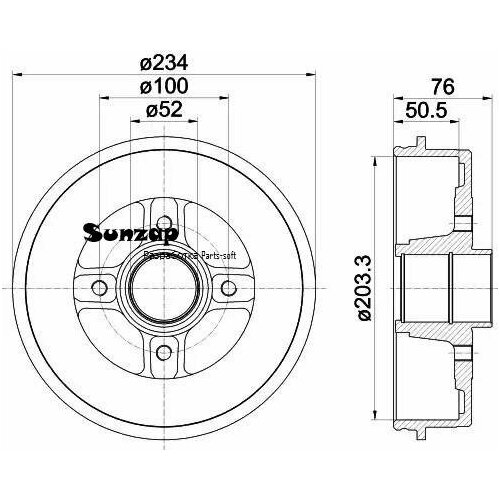 TEXTAR 94019700 Тормозной барабан