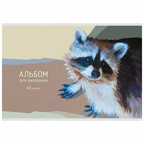 Альбом для рисования ЭКСМО 40 листов, скрепка, Енотик (А2Л402336)